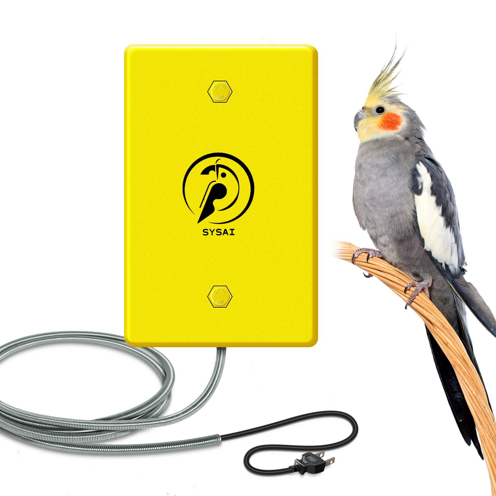 SYSAI Snuggle-Up Bird Warmer for Small Exotic Birds Like Parakeets or Cockatiels and Conure,104°F/113°F Adjustable, 4 X 6 Inches, Bird Heater for Cage