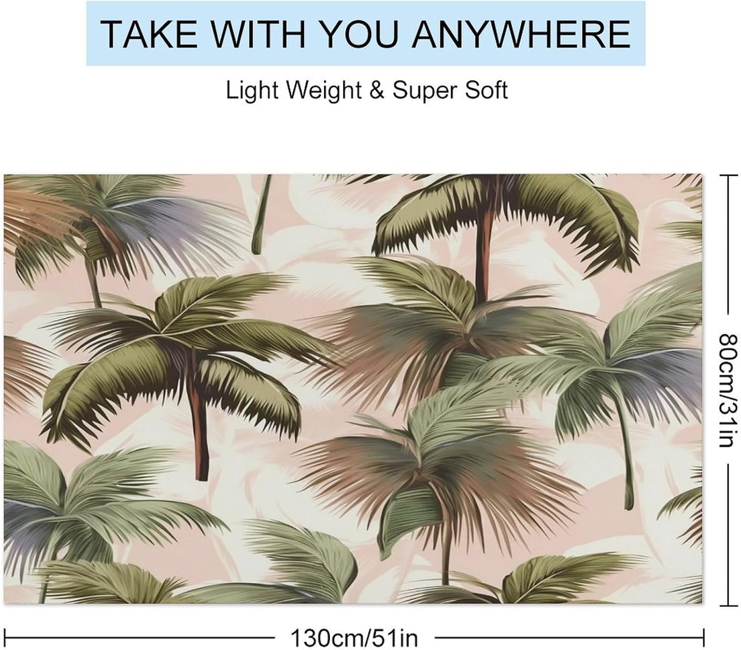 Swimming Towel, Coconut Trees and Fruit Printed Fashion Towel,Portable Towel,Durable Towel