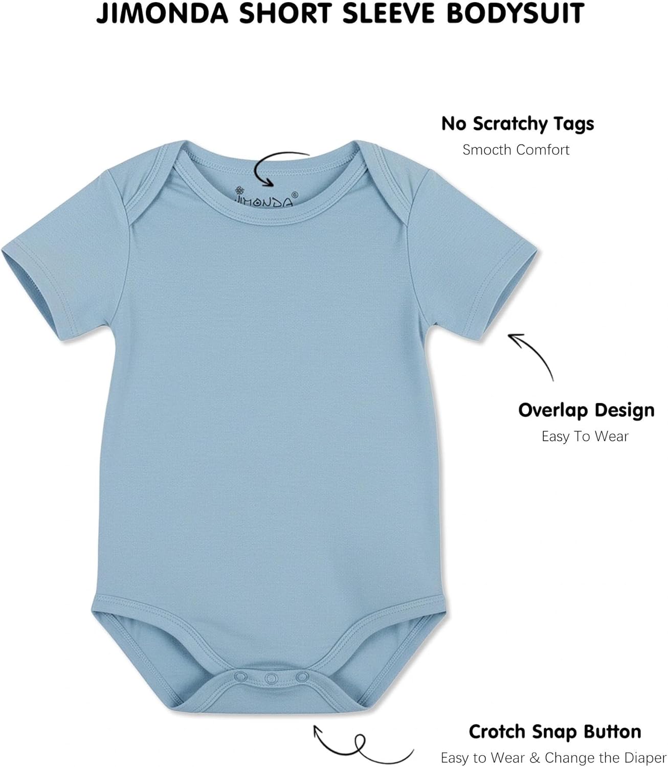 Jimonda Baby Boys Girls Rayon From Bamboo Bodysuit Short Sleeve One Piece Rompers Soft Outfits Infant Newborn Clothes 0-24M - Image 5