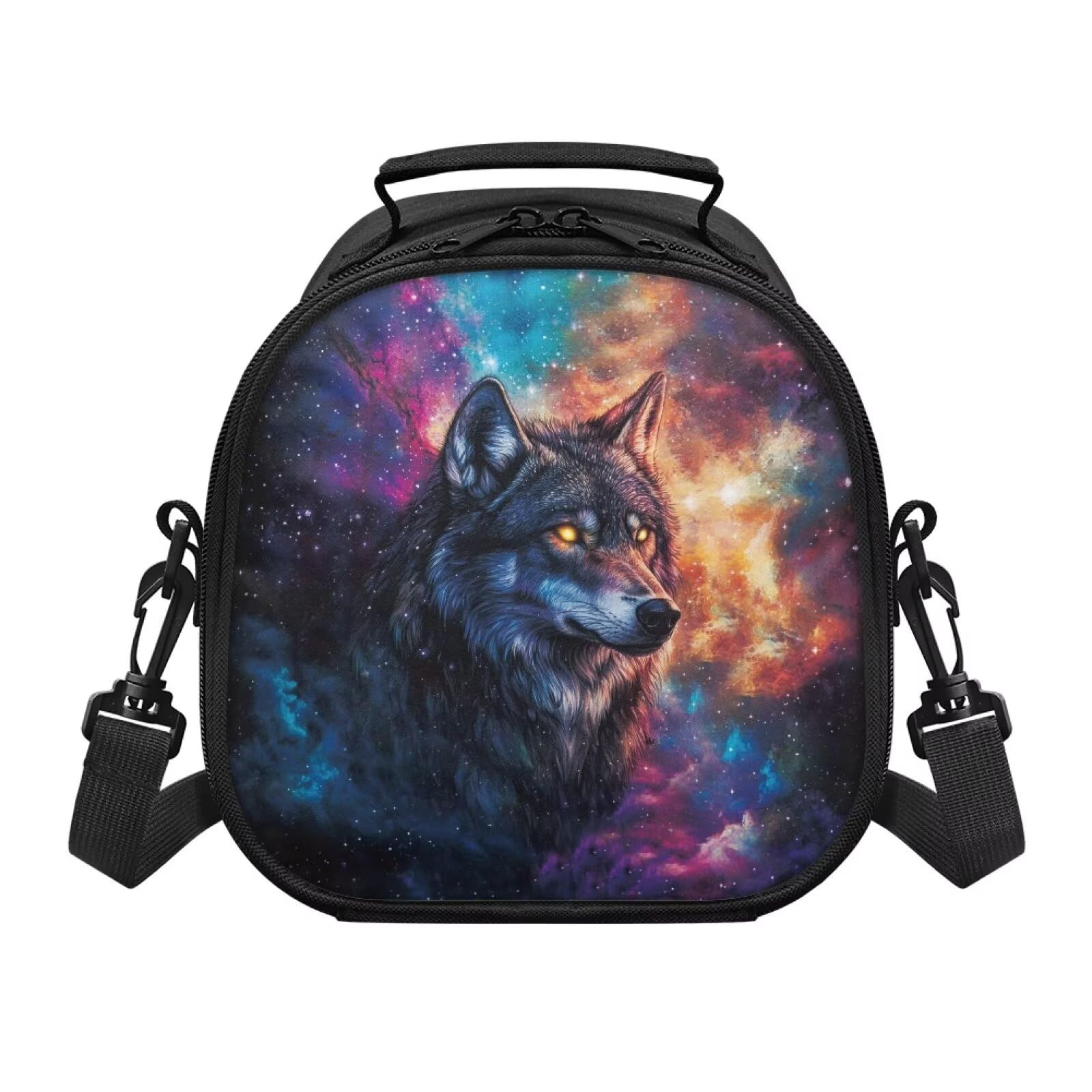 TOADDMOS Universe Wolf Lunch Bag Men Insulated Lunch Handbag for Kids Adult for Travel School Picnic Lunch Box Container Lunch Box