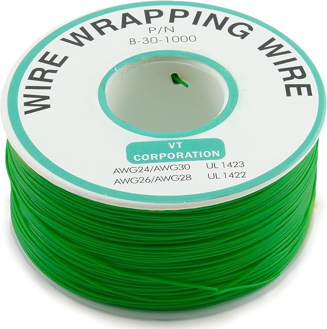 UMTMedia® - Wrapping Wire GREEN 250M - 30AWG Insulated Silver Plated Single Core Copper PCB 0.25mm Kynar