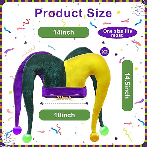 Miniatura 2 de Camlinbo Mardi Gras Hats Jumbo Balls Necklace Jester Hat Necklaces Clown Hat Beads Necklace Party Favor Costume Accessories