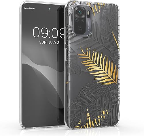 kwmobile Funda de TPU compatible con Xiaomi Redmi Note 10  Note 10S - Funda TPU Funda para teléfono - Hada brillante oro rosatransparente