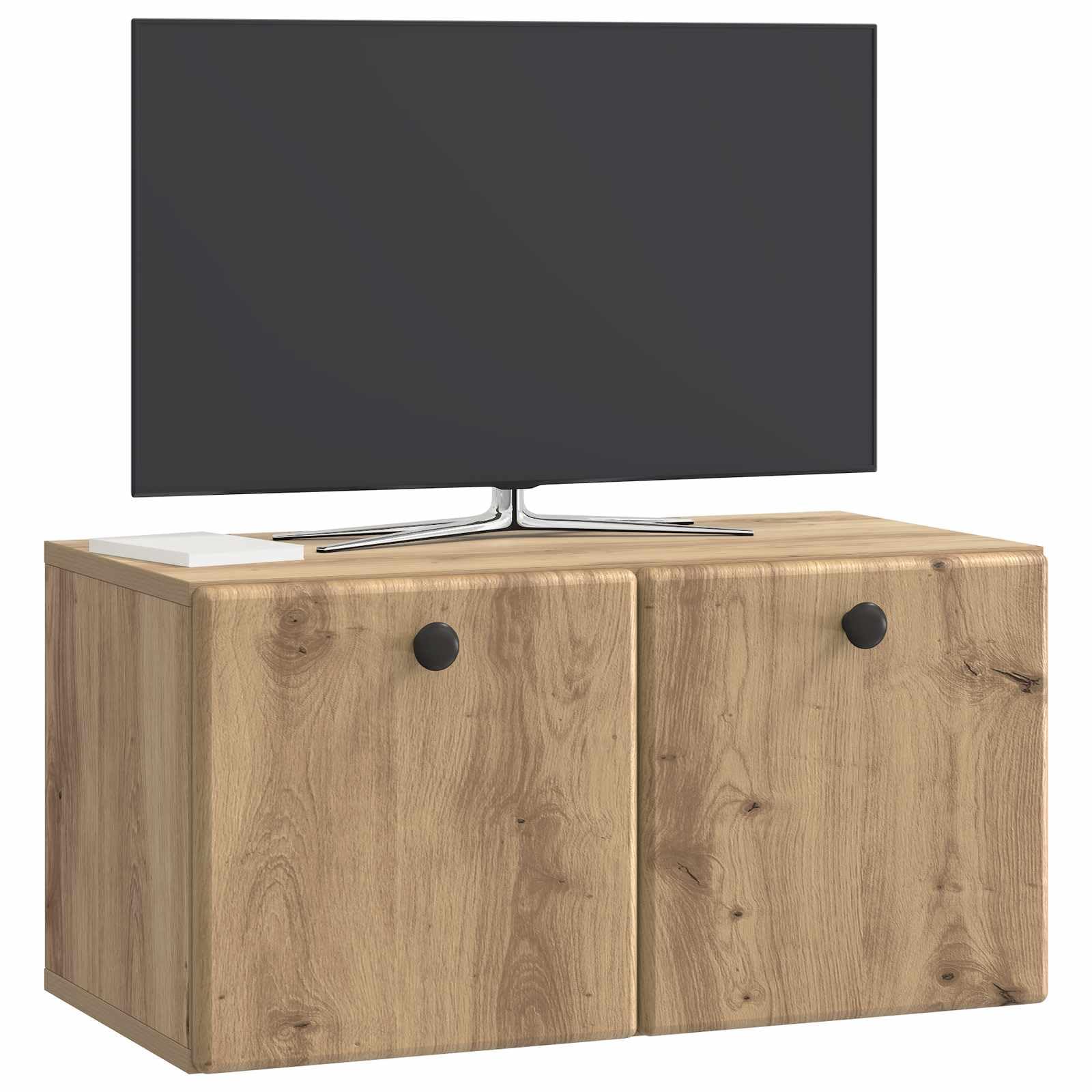 Drewnopochodna wisząca na telewizor minimalistyczny Brązowy 59 5 x 31 cm