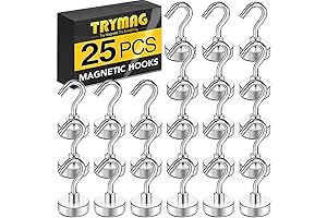 TRYMAG Magnetic Hooks 28LBS, Super Strong for Heavy Duty and Hanging