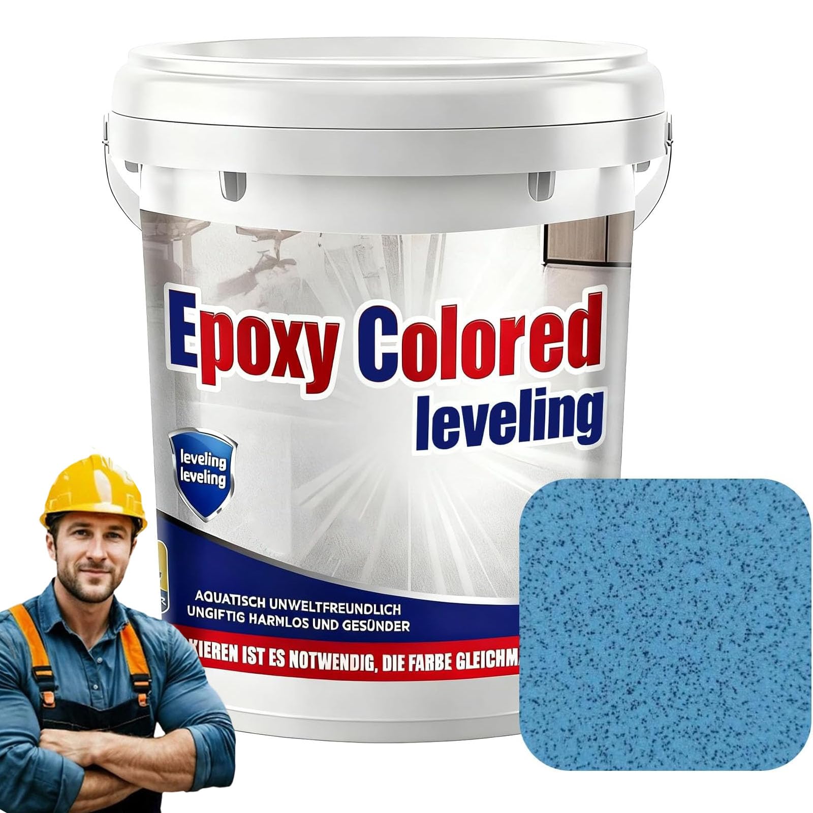 Epoxy Floor Paint,Epoxy Colored Sand Floor Paint 352Oz, High-gloss Marble Effect Coating, Garage Floors Painting, Covers Approximately 60 to 68 Sq Ft (white marble grey, 2kg) — view 11