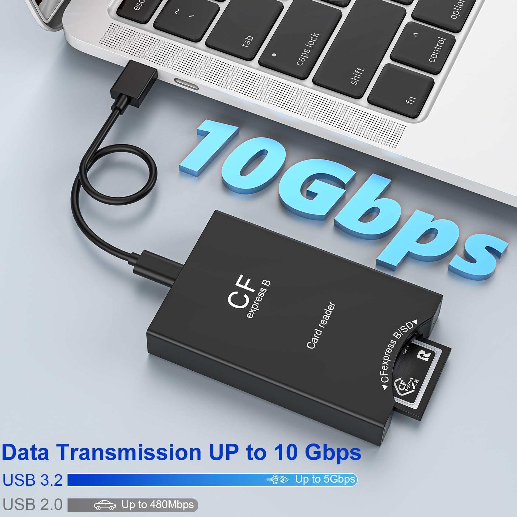 Lettore di schede CFexpress, USB 3.2 Gen 2 10Gbps CFexpress Tyep B Lettori di schede