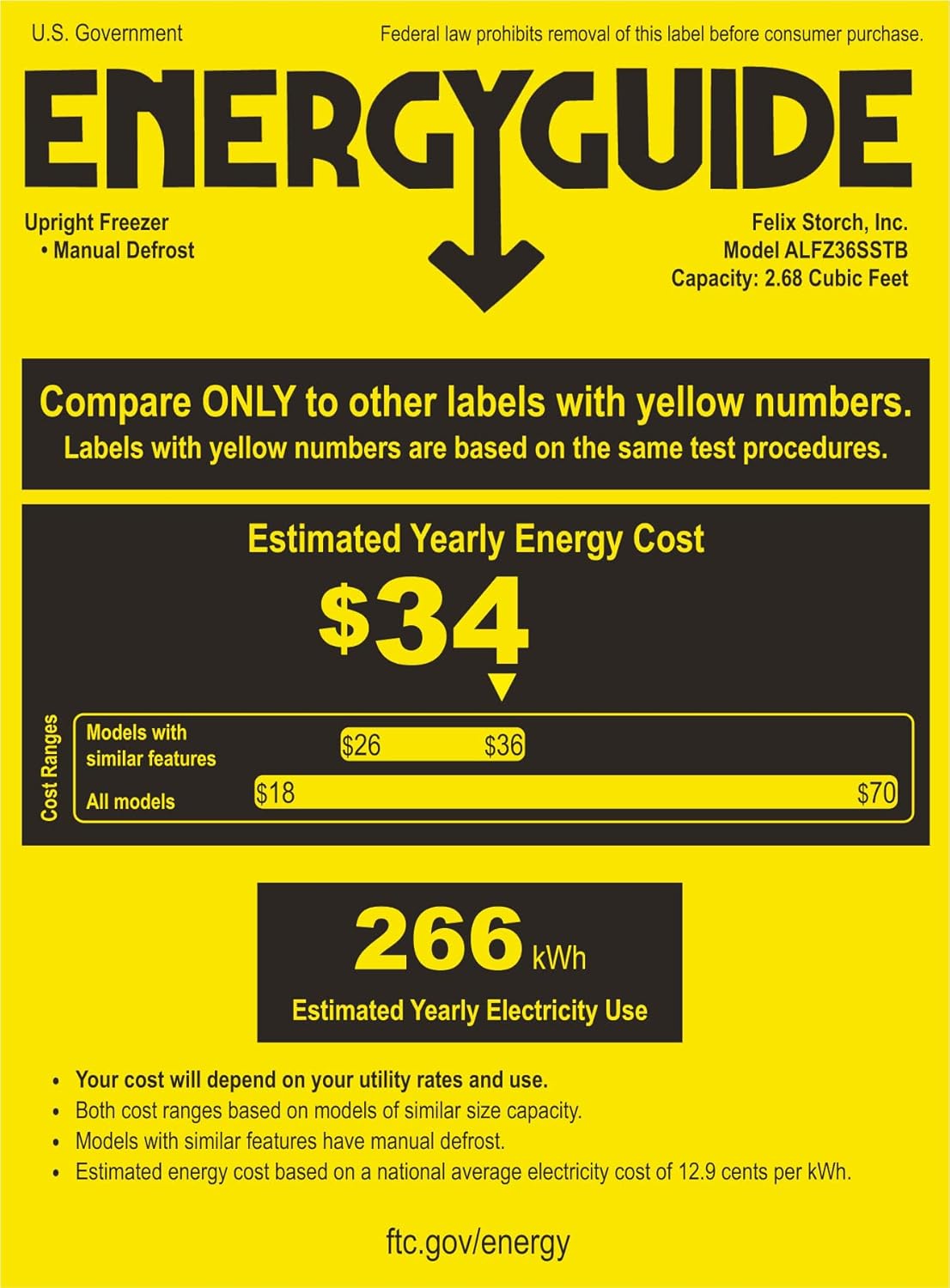 Summit Appliance ALFZ36SSTB Built-in ADA Compliant Residential All-Freezer, White, Stainless Steel Door, Towel Bar Handle, Door Storage, Temperature Alarms, Adjustable Thermostat and Manual Defrost