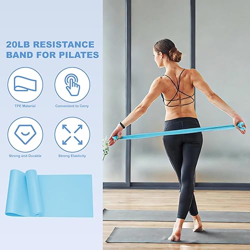 Miniatura 5 de Luscinia Pilates Kit,Home Pilates Ring Kit for Women,Pilates Equipment Ring and Ball Set with Pilates Ring, Pilates Ball, Resistance Bands, Figure 8