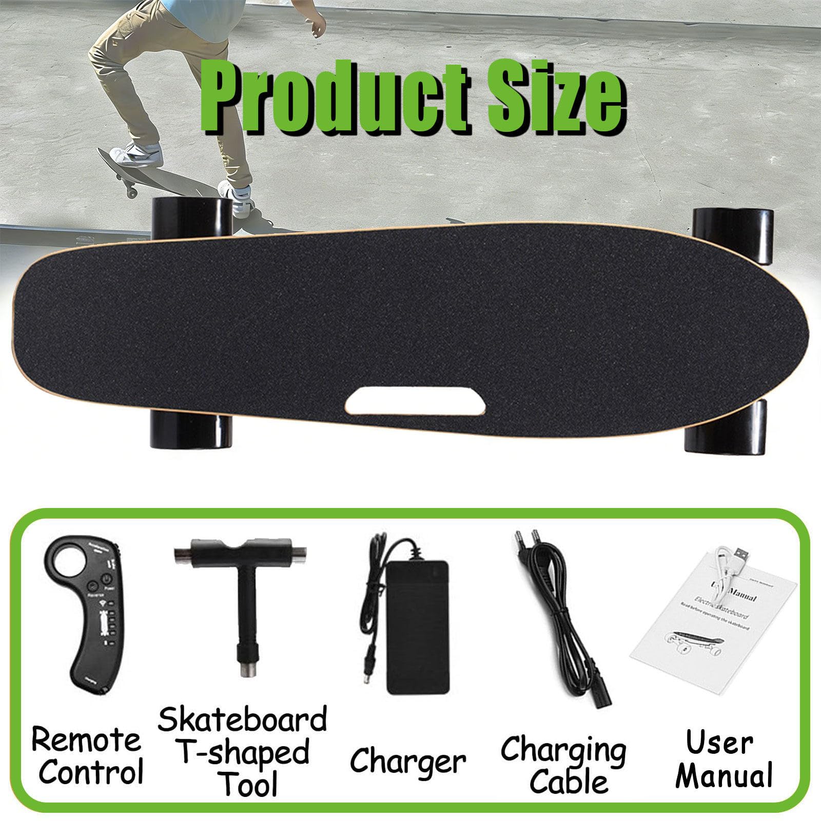 Longboard électrique, Planche à roulettes, avec Moteur hub Simple/Dual, autonomie de 8 à 30 km, Vitesse maximale de 22-40 km/h, capacité de 80-150kg Single-Drive-8km