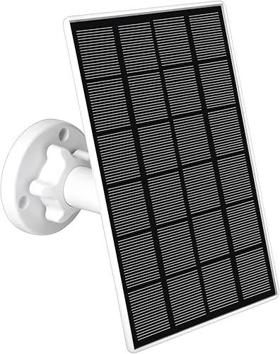 PowGrow Cargador de panel solar para batería de leva adherentebatería de cámara de foco, enchufe de barril de CC con carga continua de 5 V, 3.5 W,