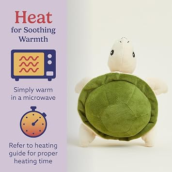 warmies Junior Microwavable & Weighted Stuffed Animal, Turtle - Microwavable Heating Pad Plush - Weighted Stuffed Animal - Cute Soft Plush Toys for Adults & Children (Boys, Girls, Babies & Toddlers)