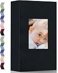 popotop Photo Album 4x6, Linen Cover Picture Album with 300 Horizontal Pockets and Display Window, Slip-in Photo Books for Family Wedding Anniversary Baby Vacation