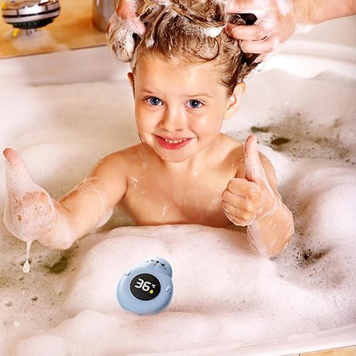 Miniatura 4 de Termómetro de baño para bebé, termómetro flotante de temperatura del agua para bañera con sensor de seguridad, lectura rápida sin BPA, perfecto para