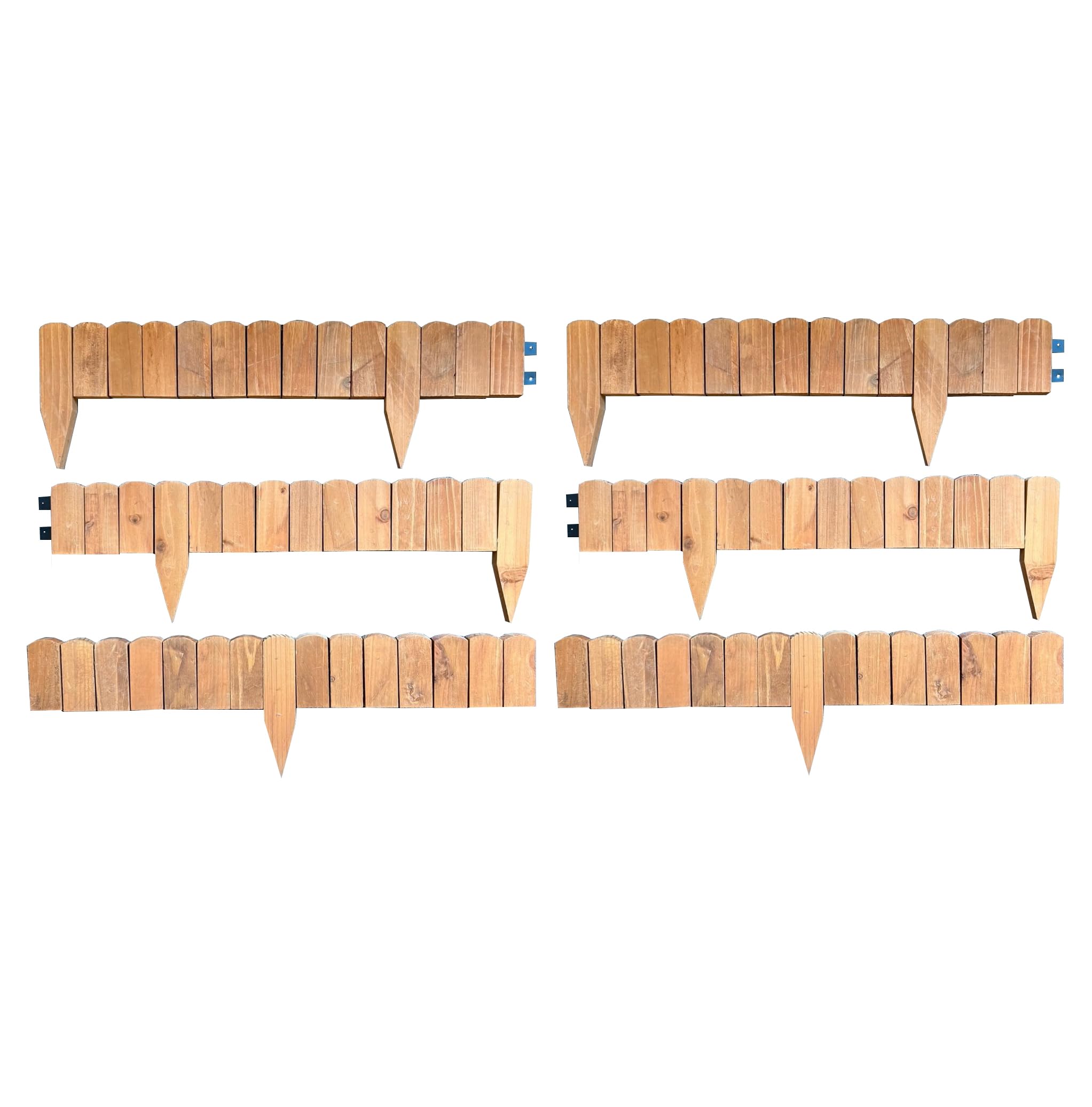 Selections 10cm High Wooden Lawn Edging Log Roll Panels for Borders and Paths 4.2m Total Length - Set of 6