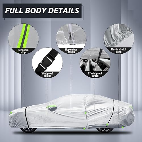 Miniatura 3 de Migaven Funda de automóvil de 6 capas personalizada para Dodge Challenger 2008-2023, cubierta exterior completa impermeable, protección contra la