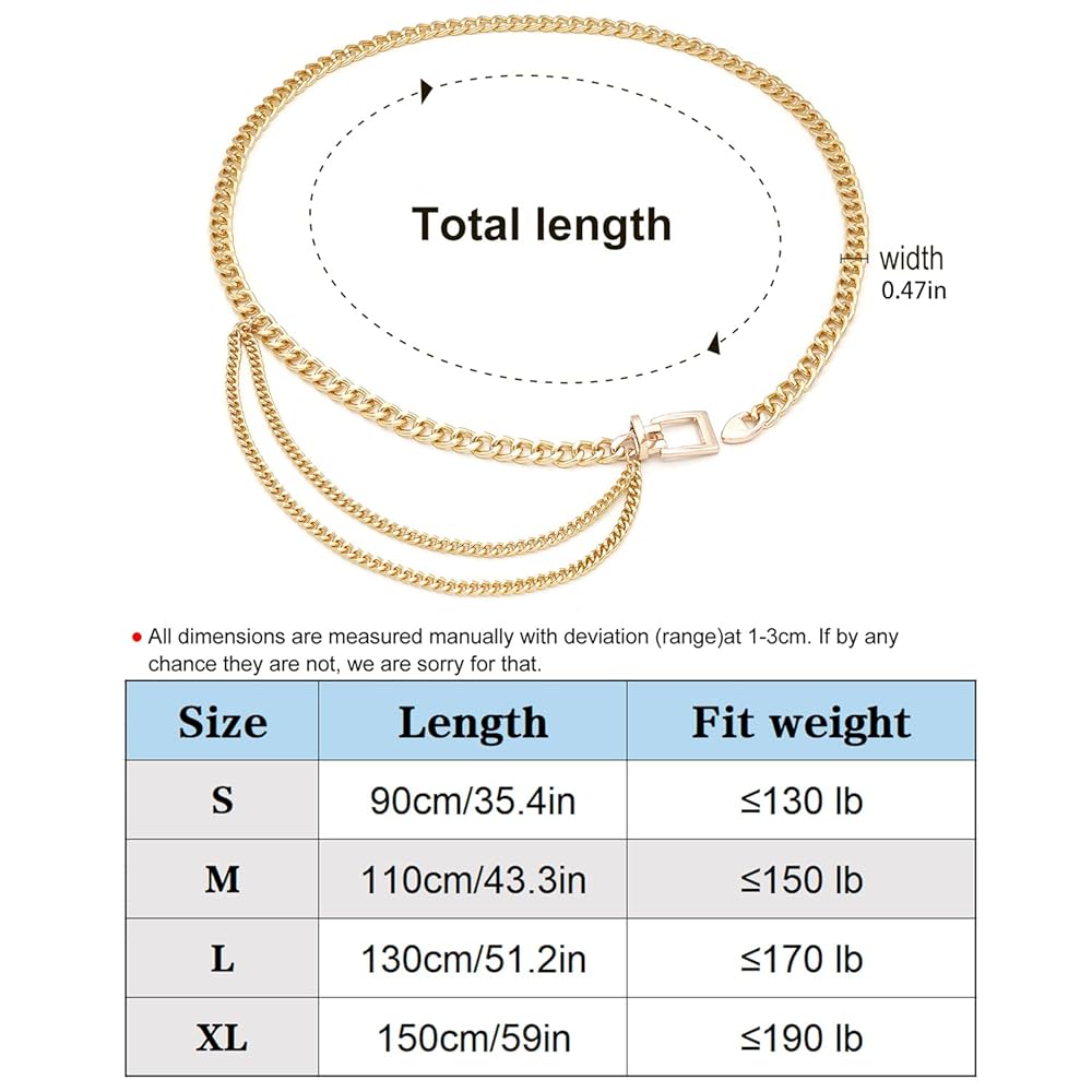 Amazon.com: Suyi Chain Belt for Women Girls Gold Metal Waist