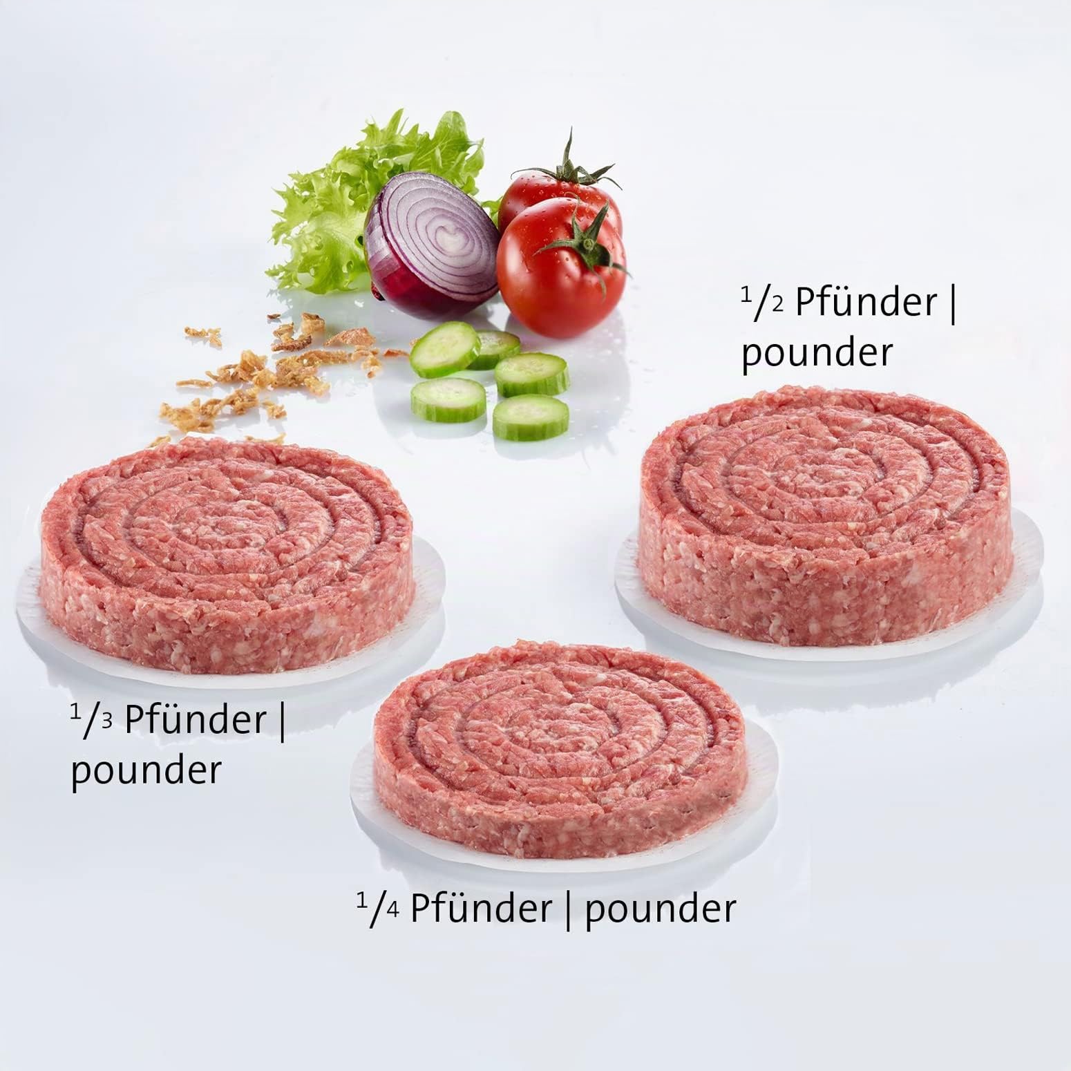 Westmark Hamburgermaker, regolabile per 3 diverse dimensioni Patty: 1/4 libbre, 1/3 libbre e 1/2 libbre, alluminio/plastica, Vario, argento/nero, 62252260