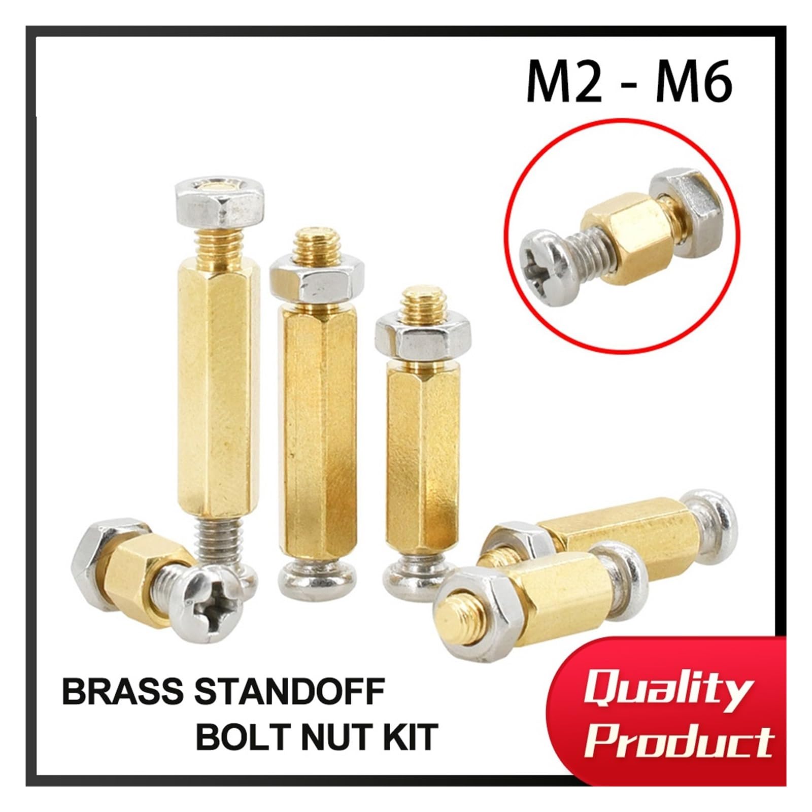 K Di Assortimento Di Vi 220 Pezzi Ottone Inossidabile Impermeabile M2.5 Esagonale Maschio Femmina Vi Distanziatrici Set Di Dadi Per Raspberry Pi Spacer - Foto 6