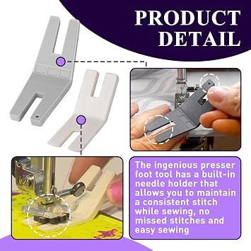 6PCS Hump Jumper Sewing Tool, Seam Jumper Sewing Tool for Hemlines on Sweatwers, Denim, Seam Jumper Fit All Husqvarna Viking Brother Singer Janome Sewing Machines
