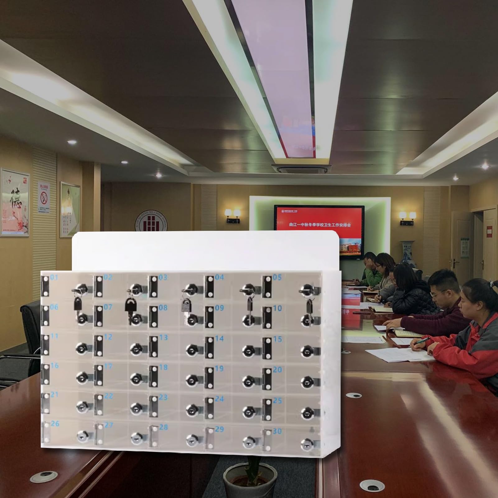 Armoire pour téléphone portable transparente 15 fentes pour école et usine
