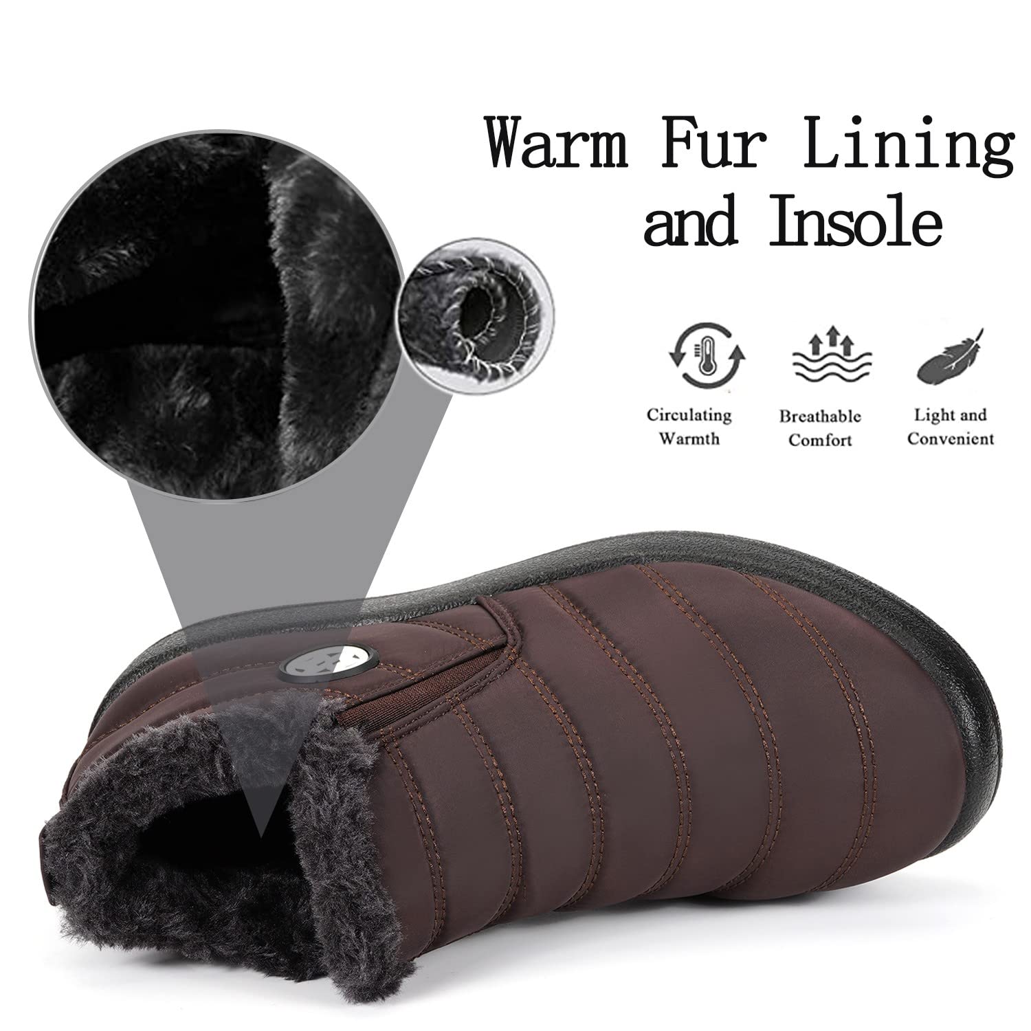 Gaatpot Stivali Donna Stivaletti Invernali Stivali da Neve Caldo Peluche Scarpe Impermeabili 36-43