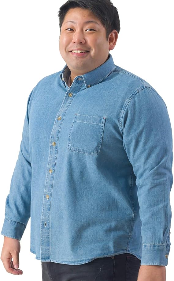 Amazon Daniel Dodd 長袖 スラブ デニム ボタンダウン シャツ 285 0404 大きいサイズ メンズ シャツ 通販