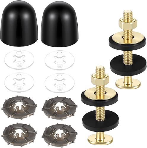 2 Pack Toilet Floor Bolts and Caps Set, Universal Toilet