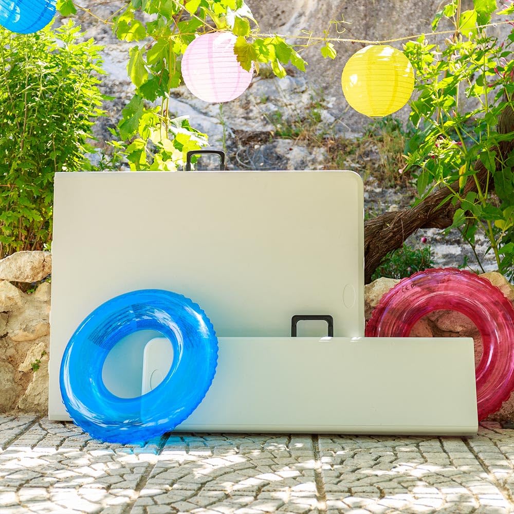 LOLAhome Mesa Plegable, de Acero Anticorrosión y HDPE (De 180x70x74 cm) | Resistente, fácil Transporte, fácil Montaje | Ideal Acampadas, Picnic, Catering, Jardín, Terraza