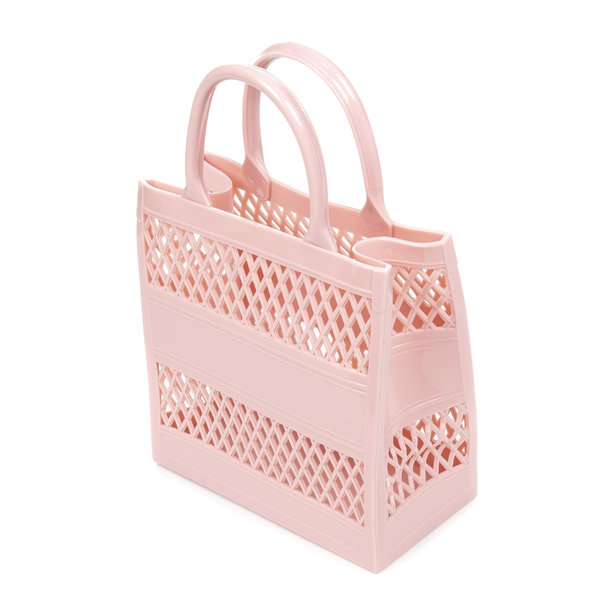 FIRENZE ARTEGIANI Libelula Bag Shopper Basket Rigid Silicone 19 x 10 x 20 cm Colour: Light Pink, light pink, Utility - Image 3