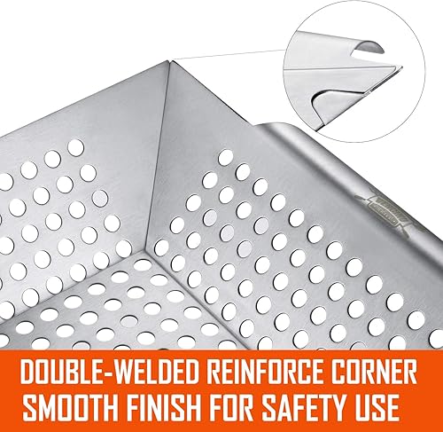 Miniatura 3 de Paquete de 3 cestas de parrilla para parrilla al aire libre, cesta de parrilla de verduras de acero inoxidable resistente, cesta de parrilla para