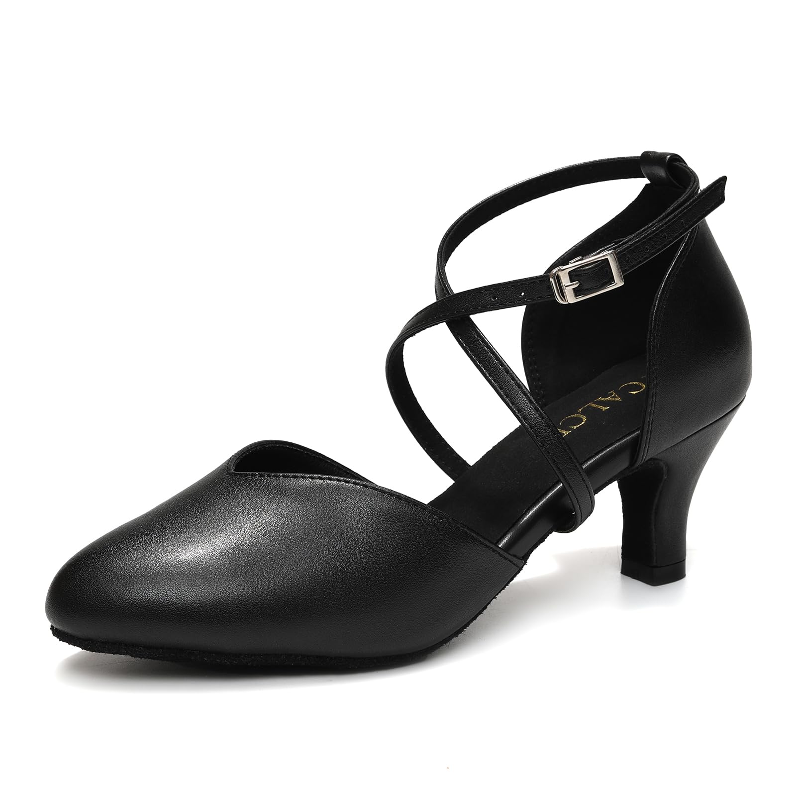 Scarpe da Ballo Latino Americano Donna Punta Chiusa Professionale Carattere Moderno Salsa Tango Valzer Scarpe Ballo de Sala,DSL666-Nero-6cm-S,EU 41