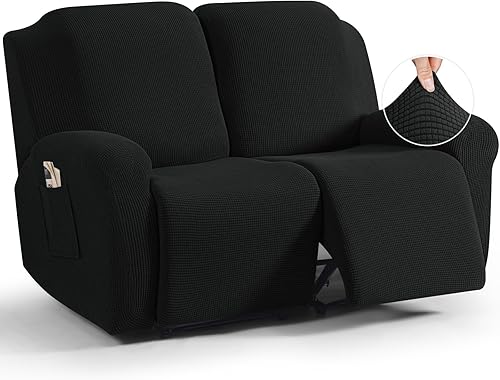Miniatura 44 de TAOCOCO Fundas para sofá reclinable, 8 piezas, fundas elásticas para sofá grande de 3 asientos, fundas reclinables, protector de muebles con patrón