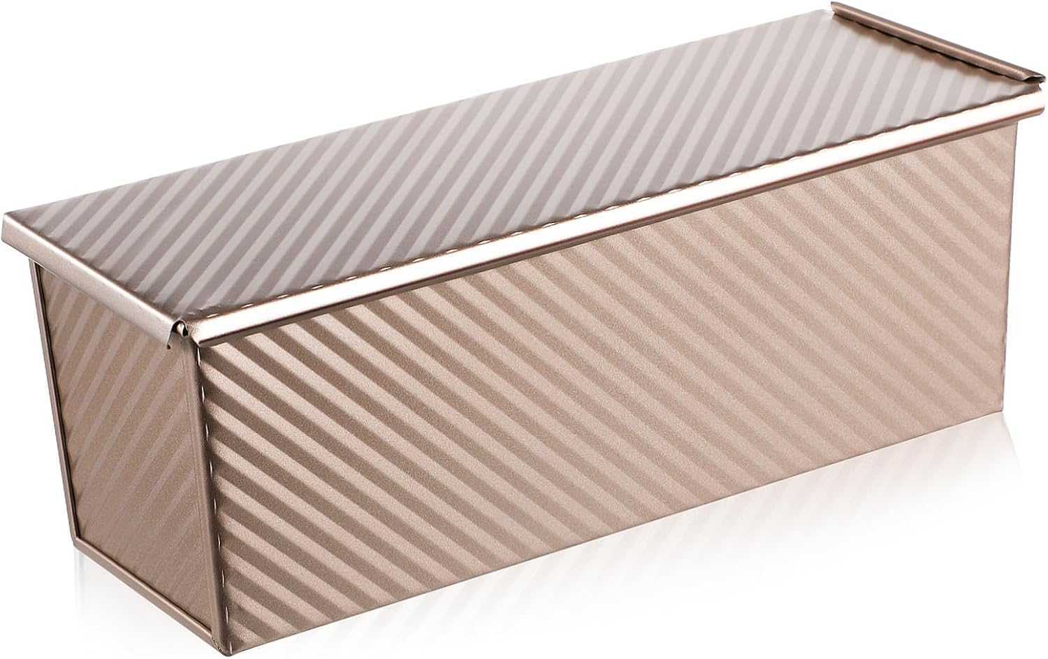 750g Heavy Duty Rectangular Loaf Pan with Lid Non-stick Baking Mold for Homemade Bread Toast Box for Even Heat Distribution
