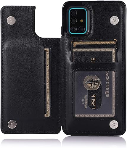 Miniatura 4 de Funda de teléfono para Samsung Galaxy A51 4G con protector de pantalla de vidrio templado y tarjetero con soporte para tarjetero, accesorios de