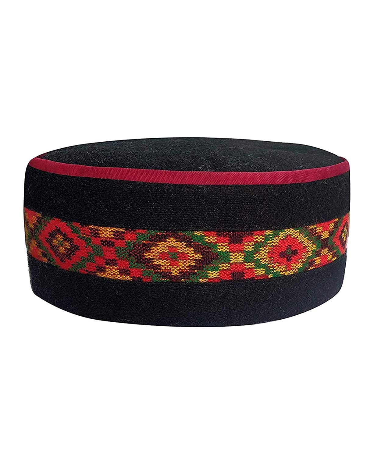 ARUNA KULLU HANDLOOM Premium Himachali Woolen Cap Unisex (Pahari Cap, Black)-image-0
