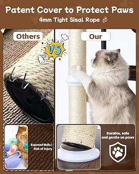 188 cm Wooden Cat Tree for Indoor Cats, Modern Cat Tower for Large Cats
