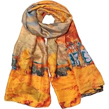 Bestshe Scarf for Women Lightweight Floral Scarf 70x35 Inch Satin Shawl