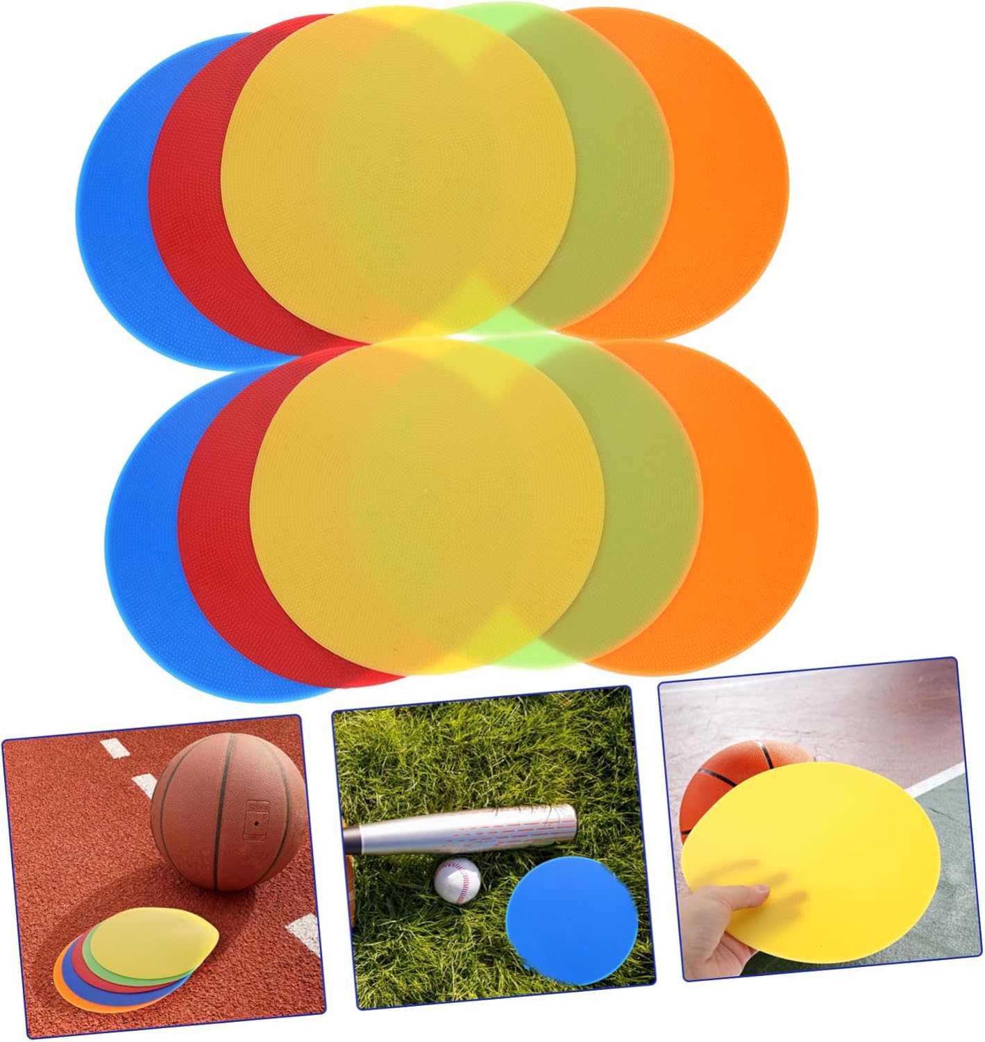 10pcs Football Training Discs Flat Markers for Soccer Training PVC Material and Reusable Sign Pads for Sports
