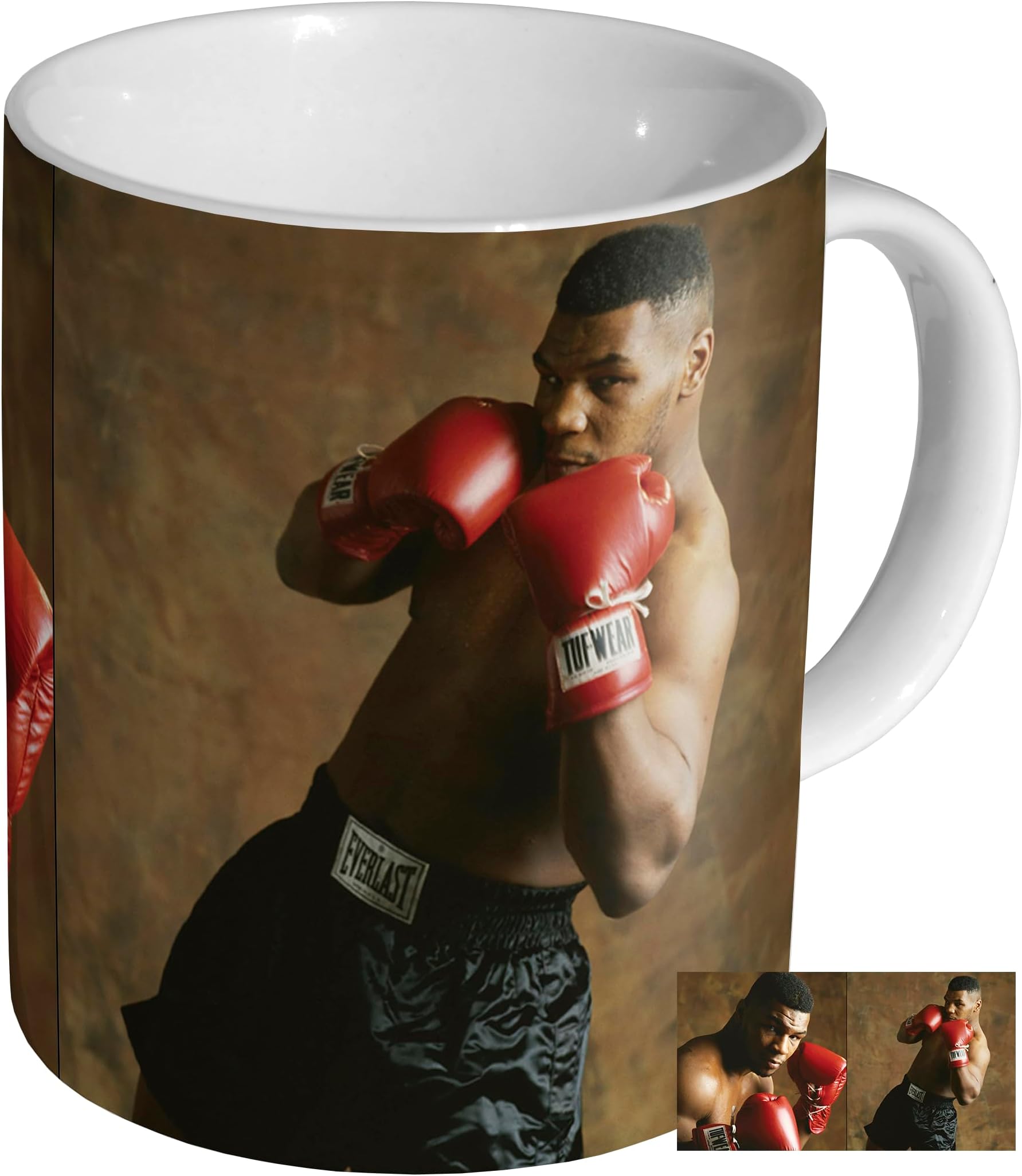 Mike Tyson Boxing Legend Studio - Ceramic Coffee & Tea Mug 11oz - Durable Glossy White Cup - Iconic Studio Portrait of The Heavyweight Champion
