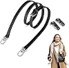 Strap for Longchamp Mini Bag Women, Leather Crossbody Shoulder Strap, Punch-Free Adjustable Buckle Design, Replacement Purse Crossbody Bag Strap for Longchamp Handbags Mini Bag (Black)