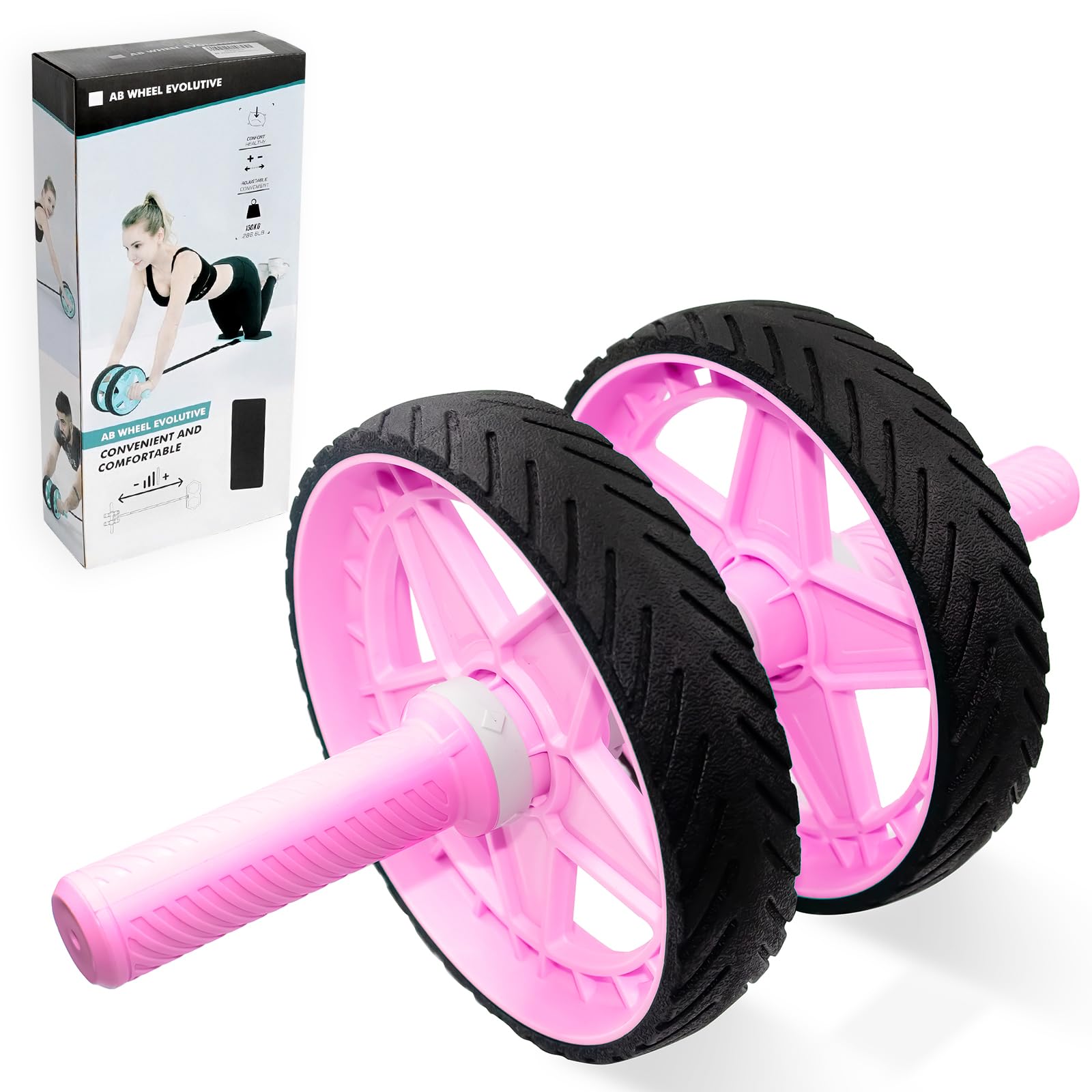 2025 New Double-Wheel Ab Roller for Core Training - Rebound Design & Adjustable Elastic Band - Home Gym Gear for Men/Wom 