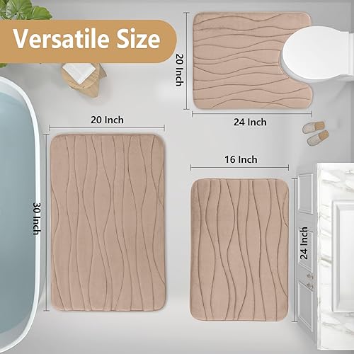 Miniatura 134 de Buganda - Alfombra de baño de espuma viscoelástica 24x16, tapetes de baño extra suaves y absorbentes, antideslizantes y lavables a máquina para el