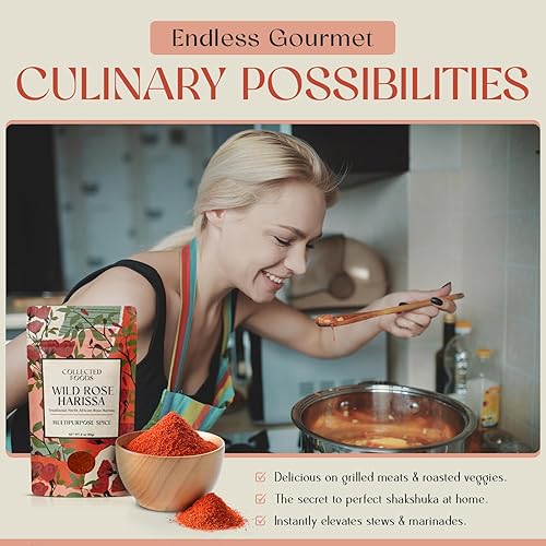 Miniatura 4 de Especia Harissa de alta calidad una mezcla bellamente elaborada de pimientos y pétalos de rosa orgánicos mezcla exclusiva de lotes pequeños 2 onzas