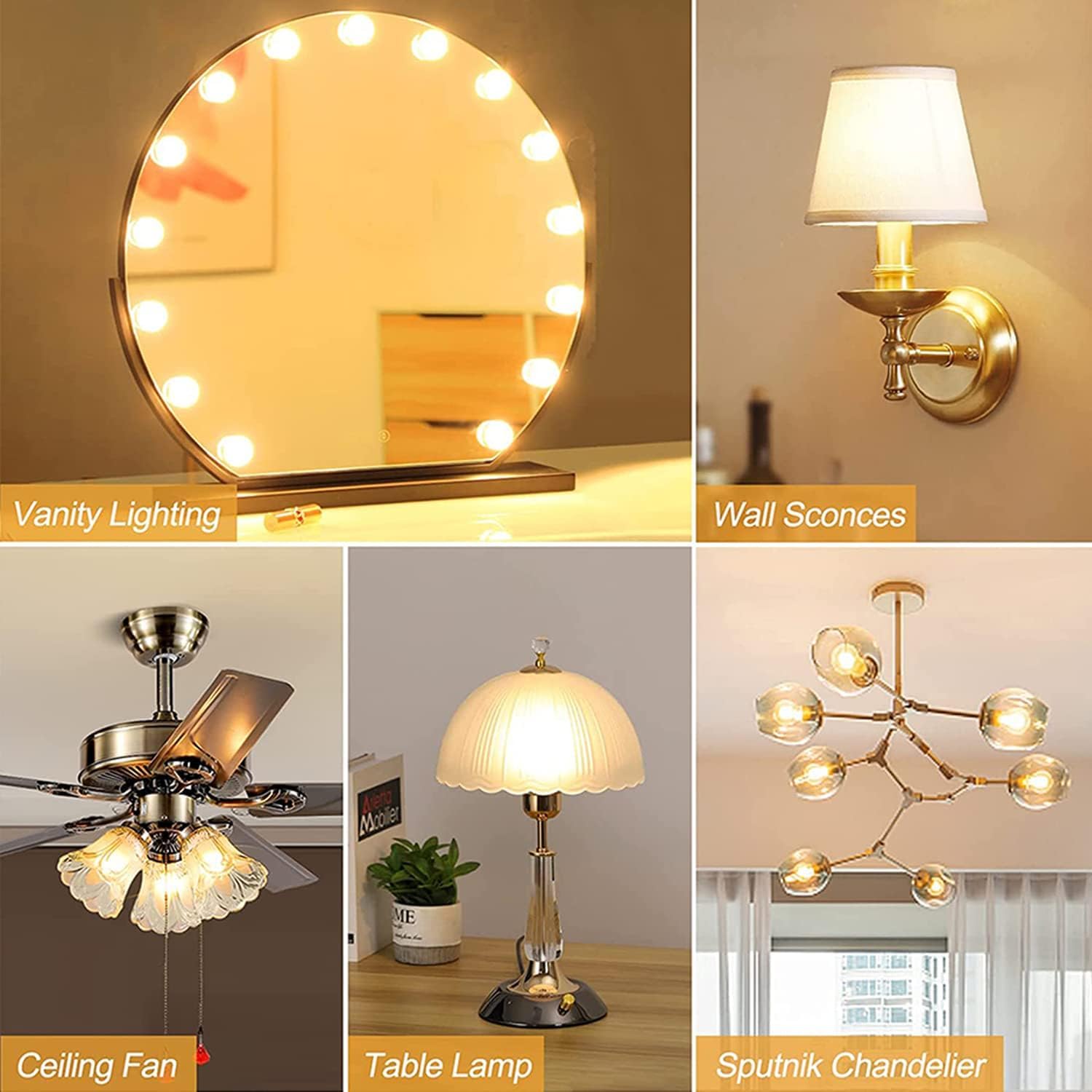 XININSUN E12 G16.5 Light Bulb,40 Watt Candelabra Light Bulb