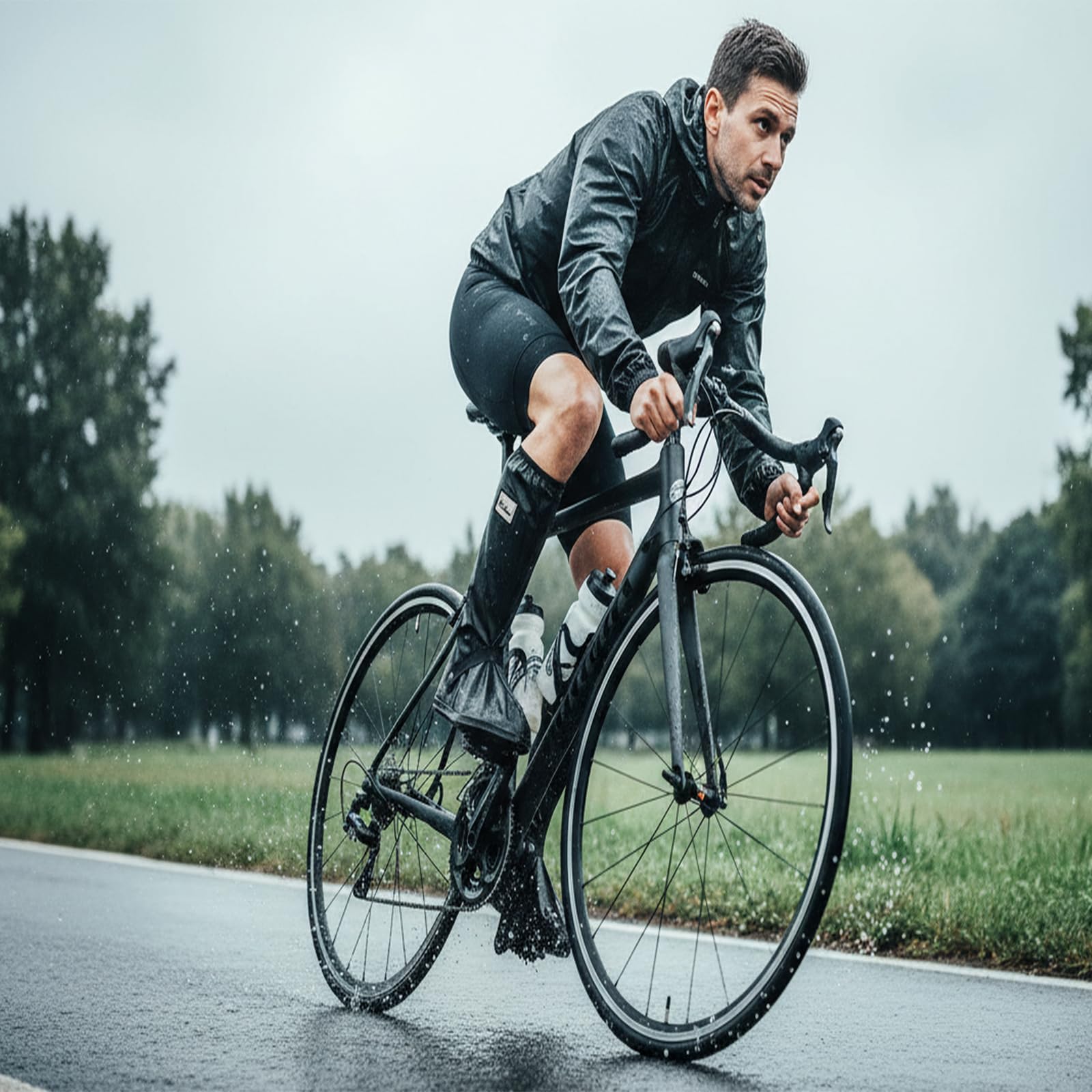 HSEAMALL Schuhüberzieher wasserdicht,Regenüberschuhe Wasserdicht Überschuhe,Outdoor Rutschfester Schuhüberzieher Fahrrad Regenschutz Regenschuhe