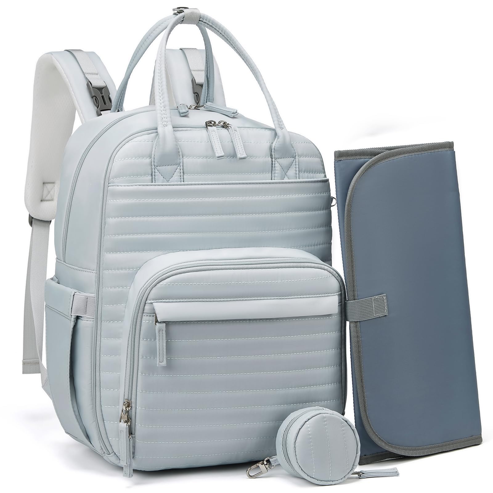 Sea choice Baby Fasciatoio Zaino per Pannolini con Tasche Isolate Zaino per Pannolini con Fasciatoio per Mamme Papà Elegante Borsa da Viaggio per la Cura del Bambino