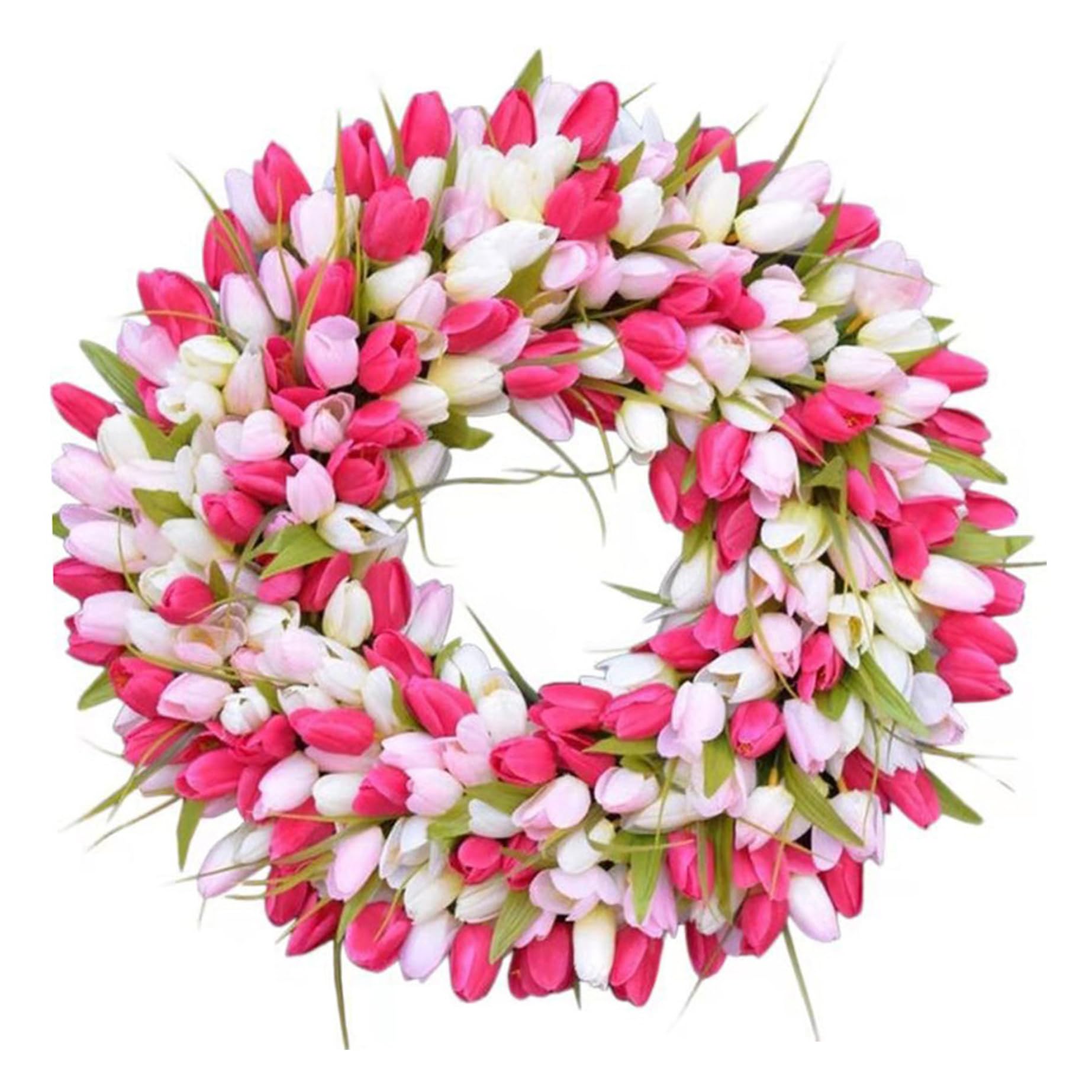 Couronne d'été fleurs artificielles 35cm, ornement suspendu de porte