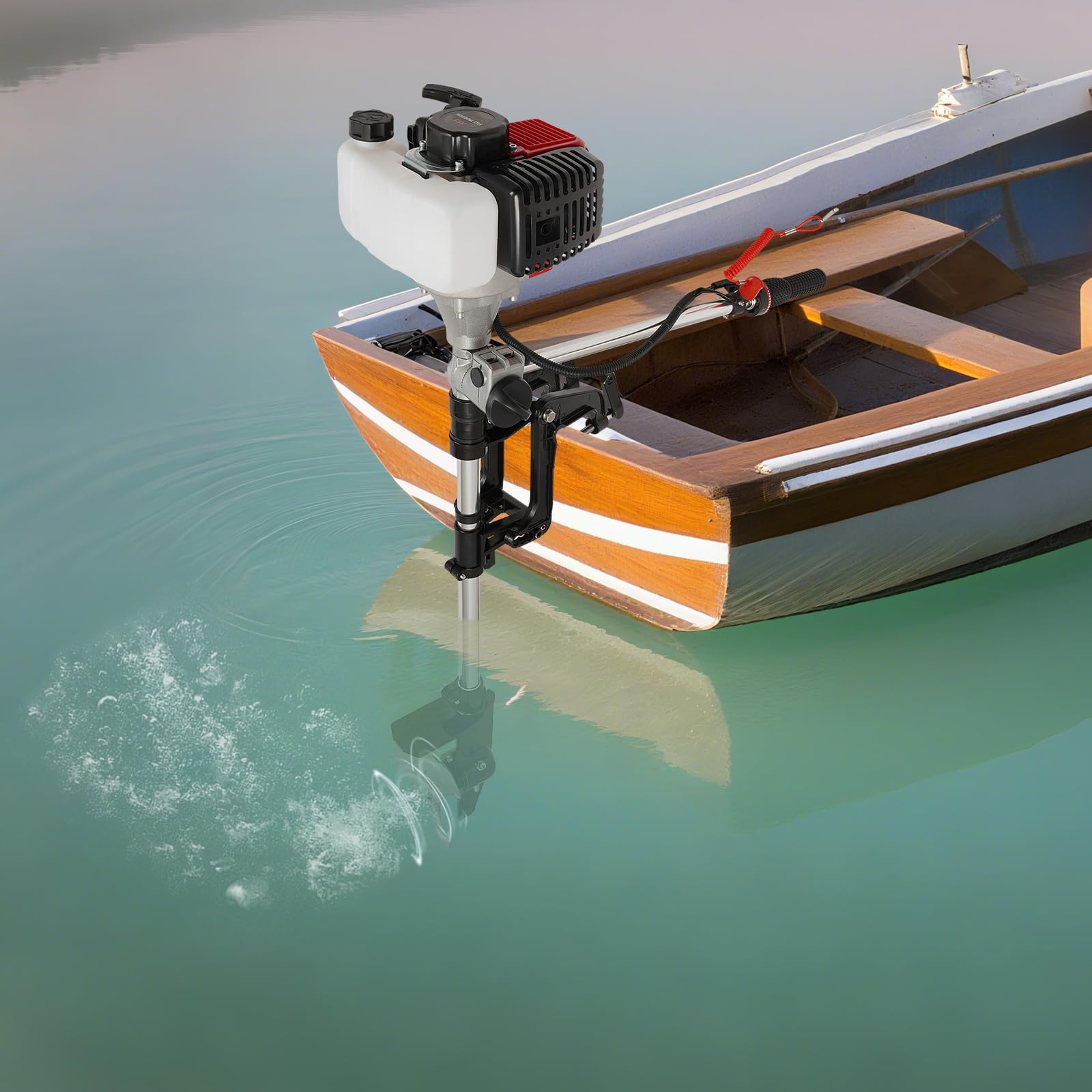 Motor fueraborda de gasolina 2,3 CV 2 tiempos 52 cc potente motor fueraborda para barcos de gasolina, motor fueraborda, botes inflables, barcos de pesca, barcos de barco