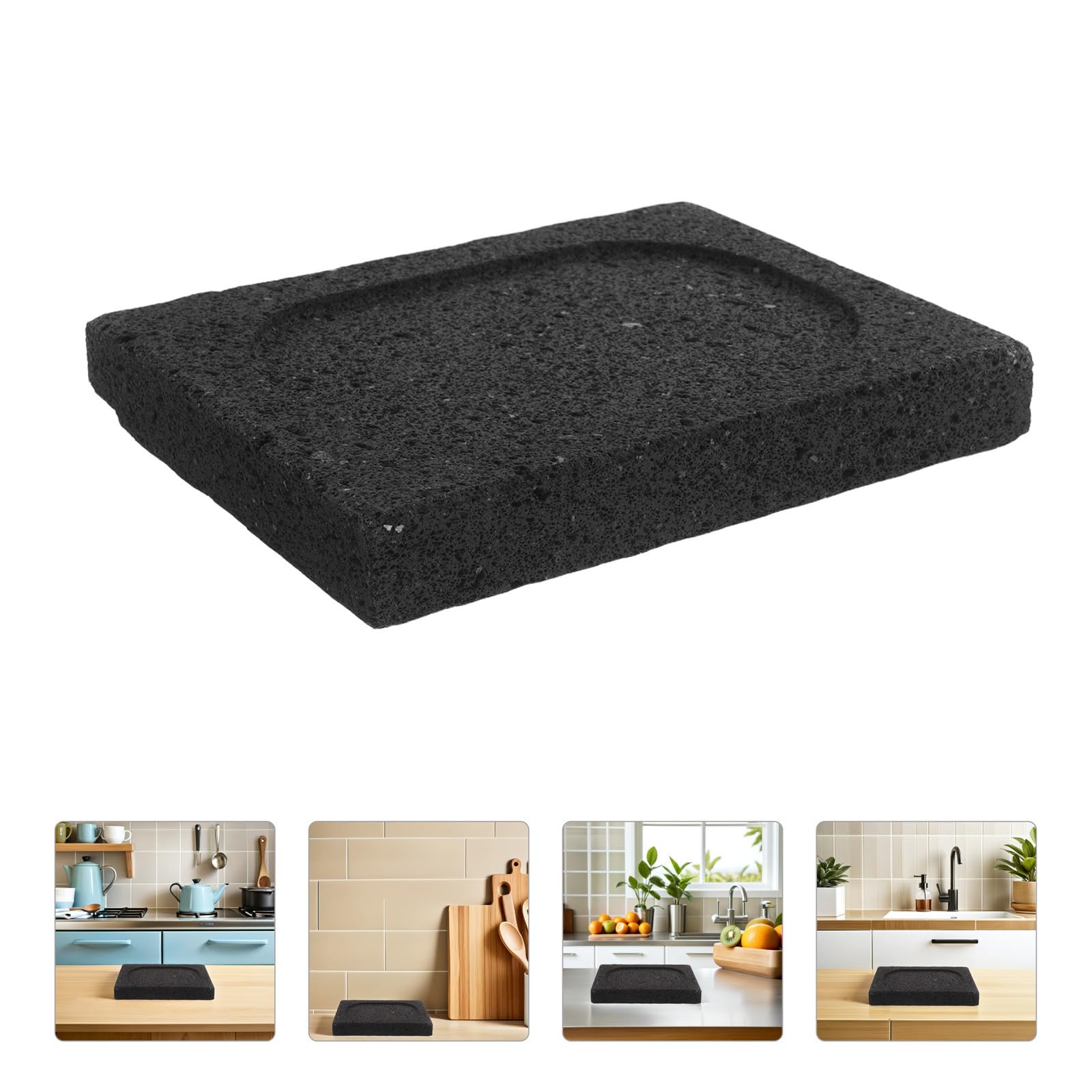 Piastra di Pietra Lavica per Barbecue, per Persona | Colore Nero, Superficie Antiaderente, Uso Indoor e Barbecue, Adatta a Bistecca e Carne, Facile da Pulire